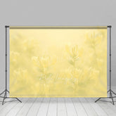 Aperturee - Aperturee Dreamy Floral Yellow Paintings Photography Backdrop